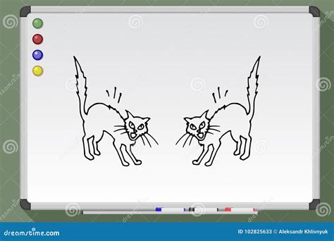 ホワイイトボード イラスト: なぜ猫はホワイトボードの上で踊るのか？